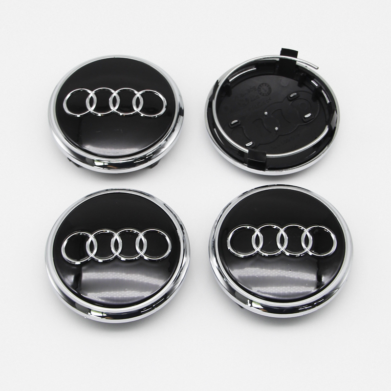 4 Uds 60mm 61mm 68mm 69mm estilo de coche tapa central de rueda cubiertas de cubo insignia para Audi TT B5 B6 B7 B8 8P 8V 8L C6 C7 4F A1 A3 A5 A6 Q3