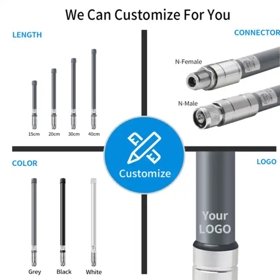 Hign Gain-antena de fibra de vidrio para exteriores, accesorio de 868mhz, 915mhz, Wifi, Uhf, Omni Lora, banda dual, Lorawan
