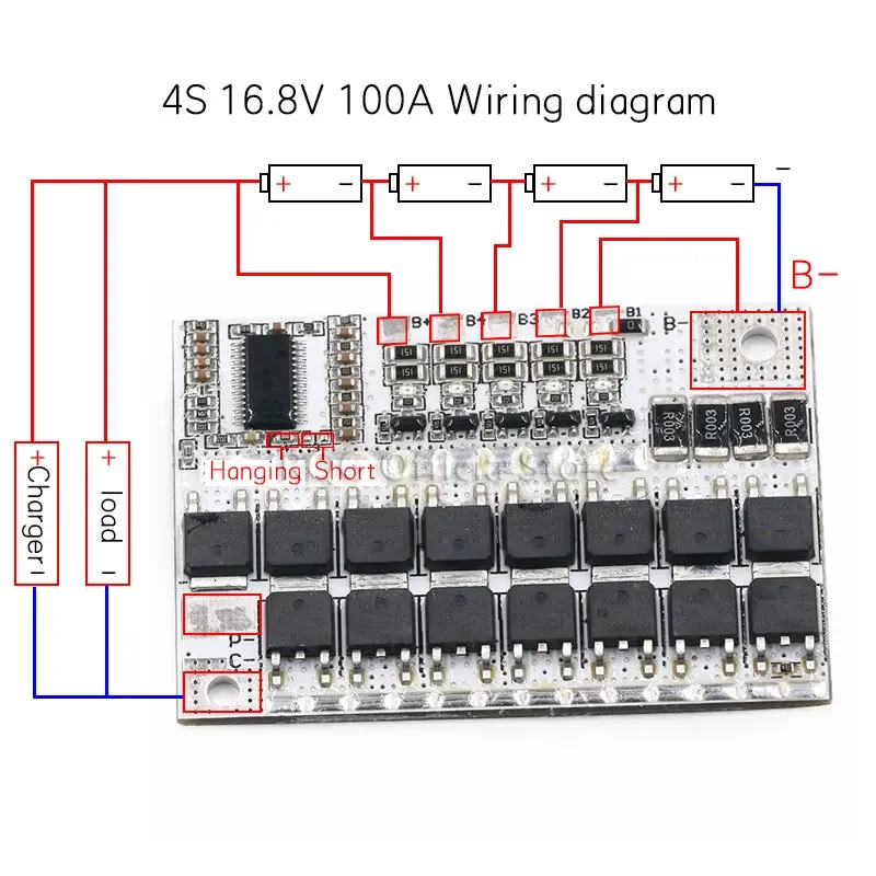 3S/4/4S/5S BMS 12V 16.8V 21V 3.7V 100A Li-ion Lmo ternary Lithium Pin Bảo Vệ Mạch Li-Polymer Cân Bằng Sạc