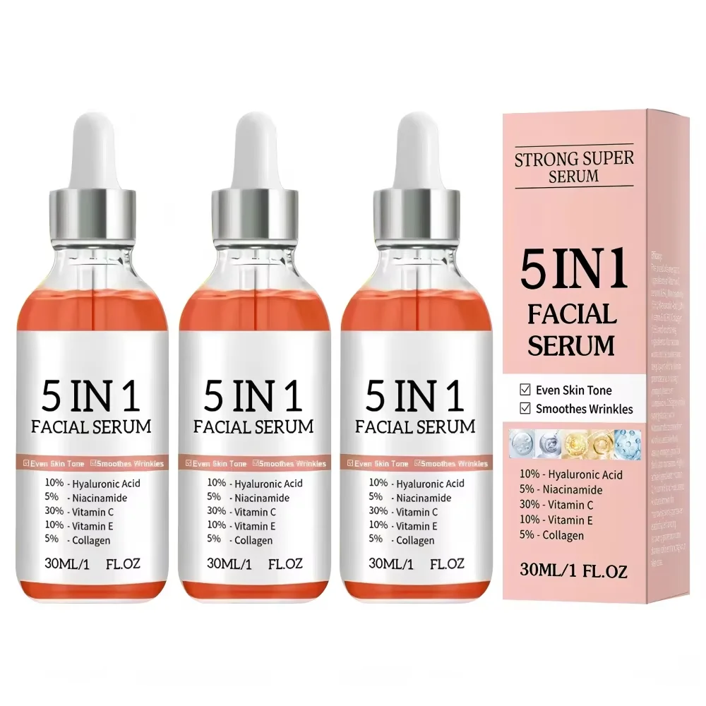 5 in 1 ヒアルロン酸フェイスセラム 保湿ビタミンC コラーゲン ライトニングフェイシャルセラム 毛穴縮小 スキンケア