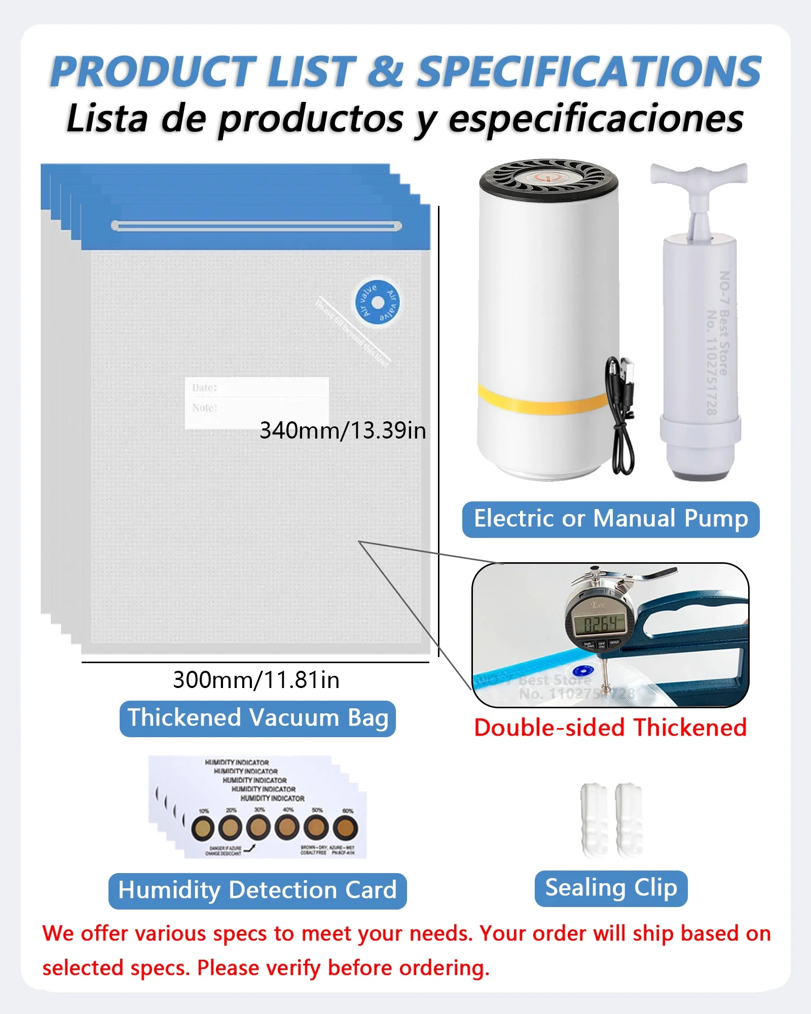 Saco de vácuo de filamento de impressora 3D com bomba de ar elétrica recarregável USB, vedação a vácuo para armazenamento de filamento PLA ABS PETG