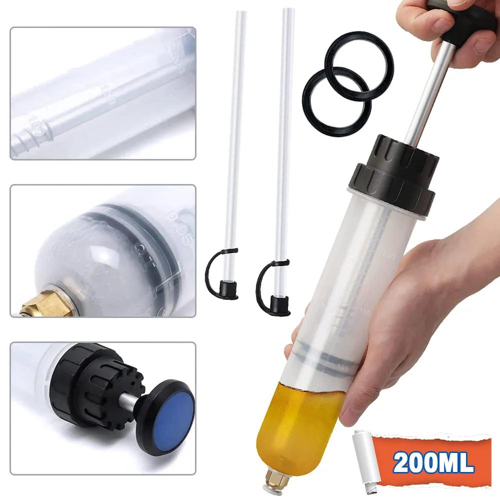 200CC Auto Olie Vloeistof Extractor Draagbare Naald Buis Automotive Brandstof Remvloeistof Extractie Overdracht Vullen Spuit Auto Oliepomp