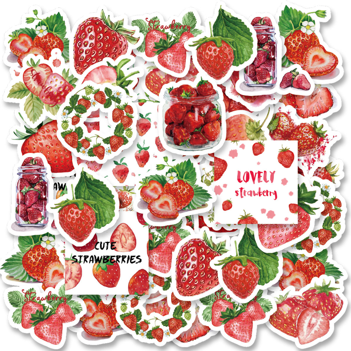 Etori Leven 46 Stuks Schattig, Creatief, Vers Fruit Aardbeien Prachtige Patronen Student Diy Laptops, Plakboeken Decoratie Stickers