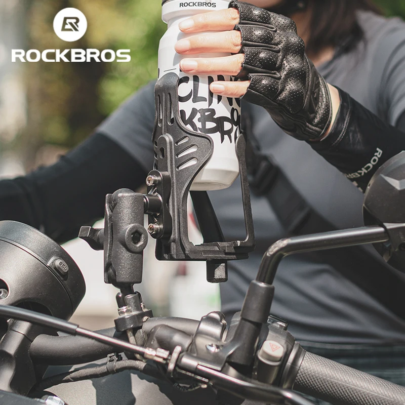 Soporte para vasos de motocicleta ROCKBROS, soporte Universal para bebidas, portabotellas para manillar de motocicleta, portabotellas ajustable de nailon