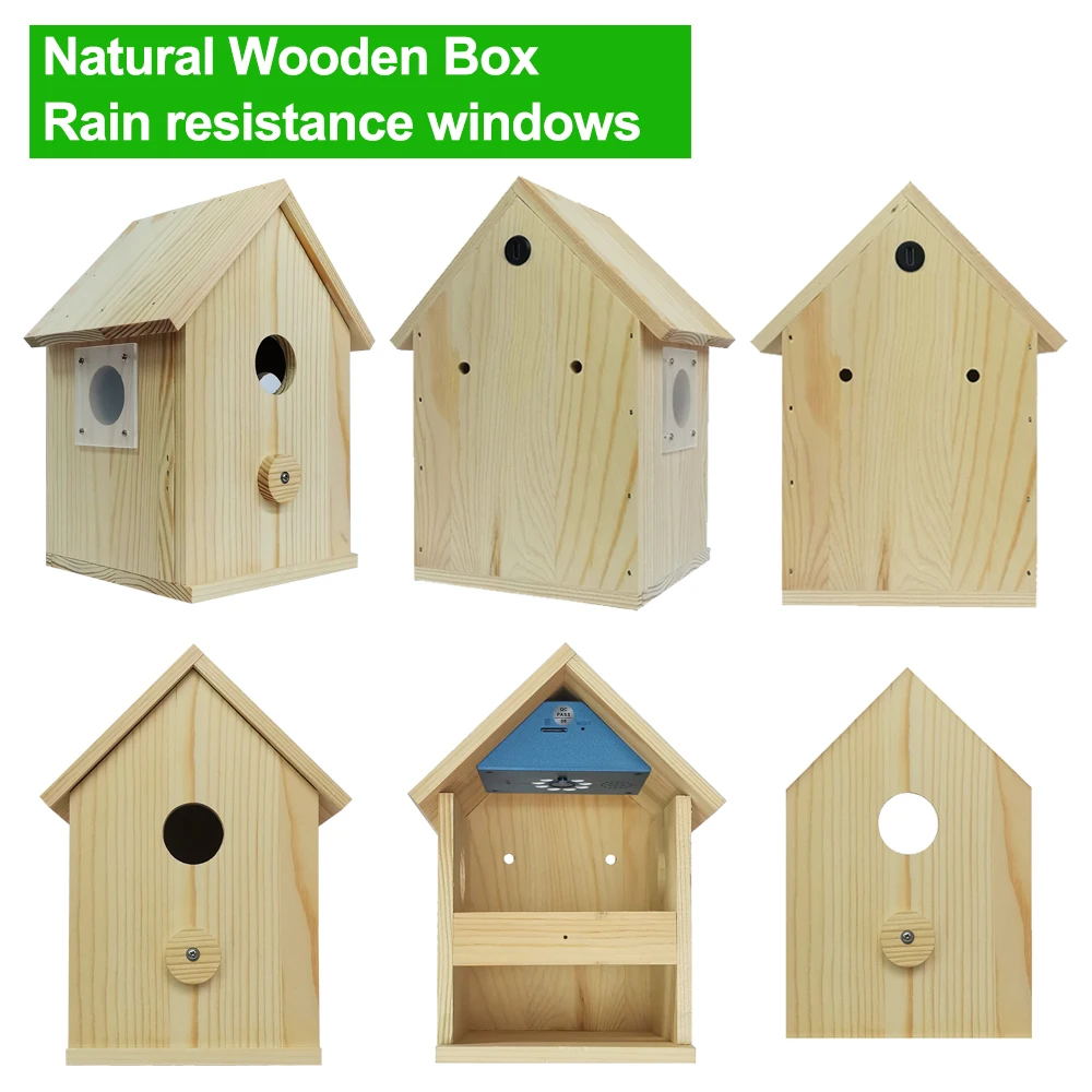 Smart Tuya Bird House 4MP HD WiFi Camera Wireless Birdbox with Night Vision Video Recording SD Card Playback Real Time DIY Gift