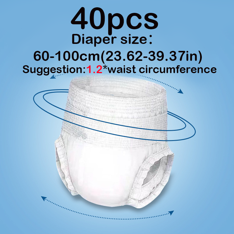 1 Pack Unisex Adult Pull-up Pants, 40 pcs Closed Style,Heavy Absorbency Disposable Incontinence Brief, Adult Diaper