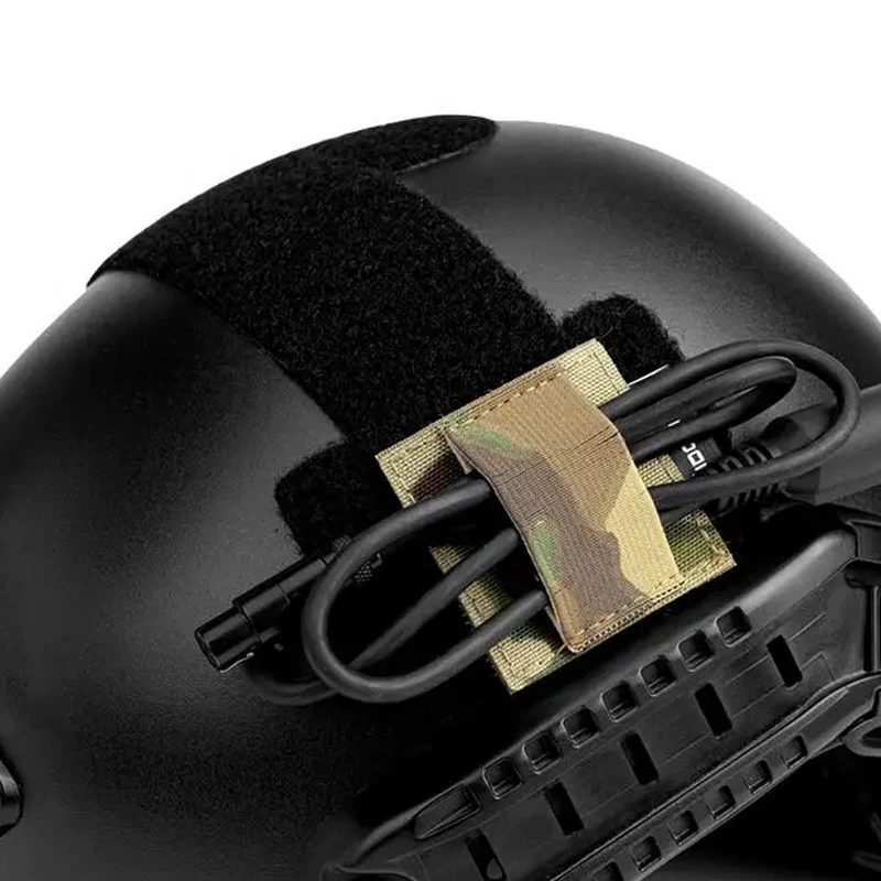 Tactical Headphone Intercom Cable Take-Up Strap Elastic Organizer Headset Wire Harness Hook Loop Sticker helmet sticker