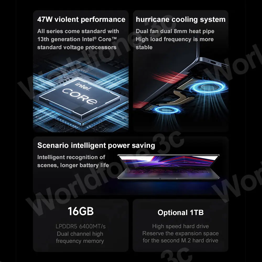 Xiaomi RedmiBook 14 2024 Laptop 13. intel i5-13500H Xe Graphics 16 GB DDR5 512 GB/1 T SSD 14-calowy ekran IPS 120 Hz Notebook PC