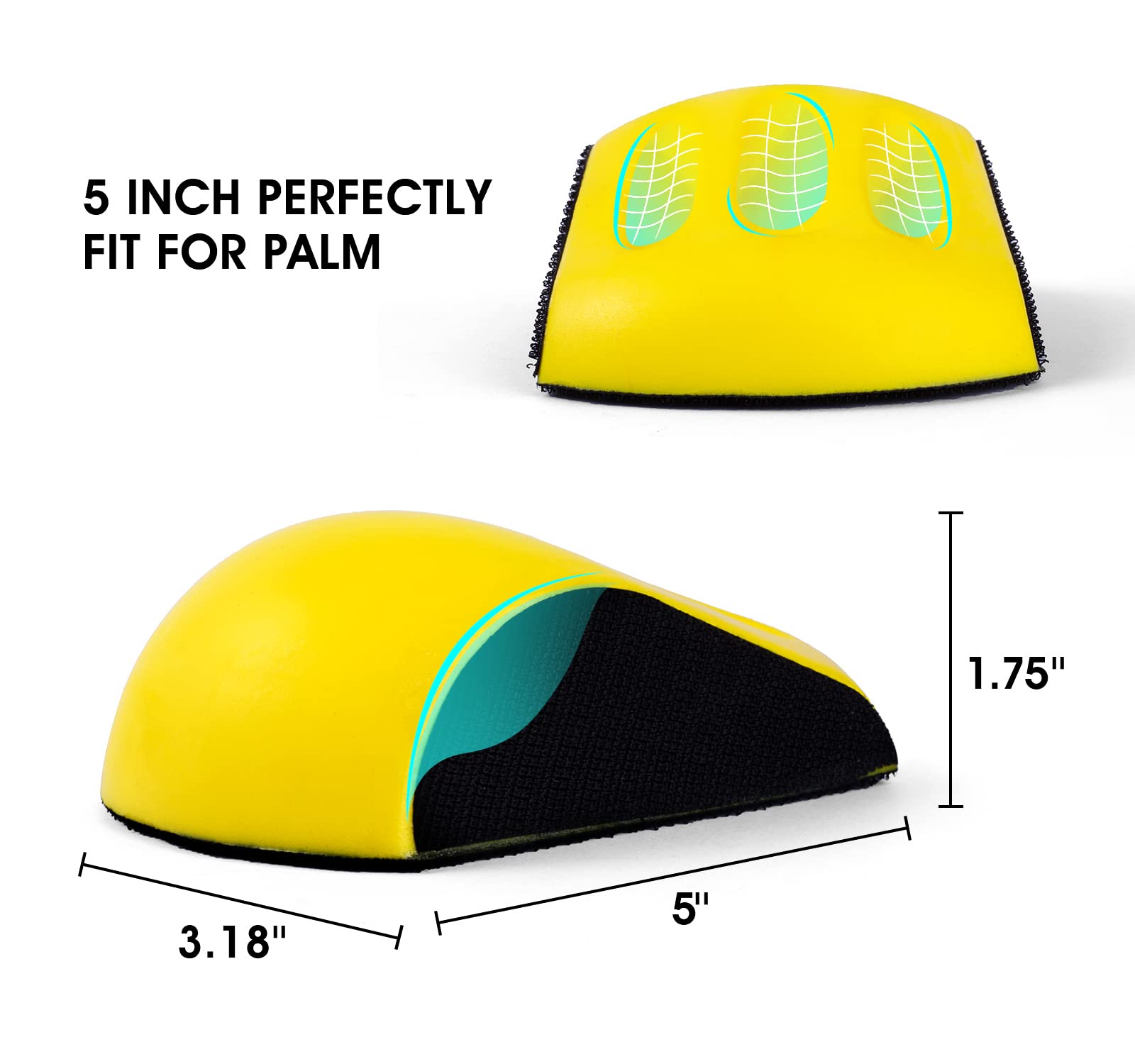 4PCS Hook and Loop Sanding Block Included 1Pcs  5 Inch Round and Mouse Sanding Block Meant for Wood Furniture Arts