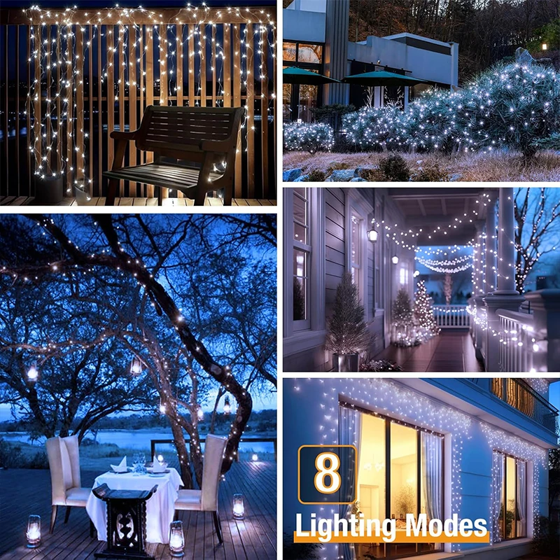 Solar Fairy String Lights Outdoor LED Garden Christmas Decor Garland Light For Xmas Halloween Thanksgiving Wedding