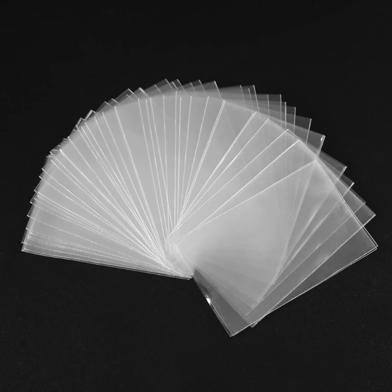 Fundas transparentes para cartas de 66x91mm para tarjetas comerciales TCG y juegos de mesa con tarjetas de tamaño estándar sin ácido, 100 unids/set