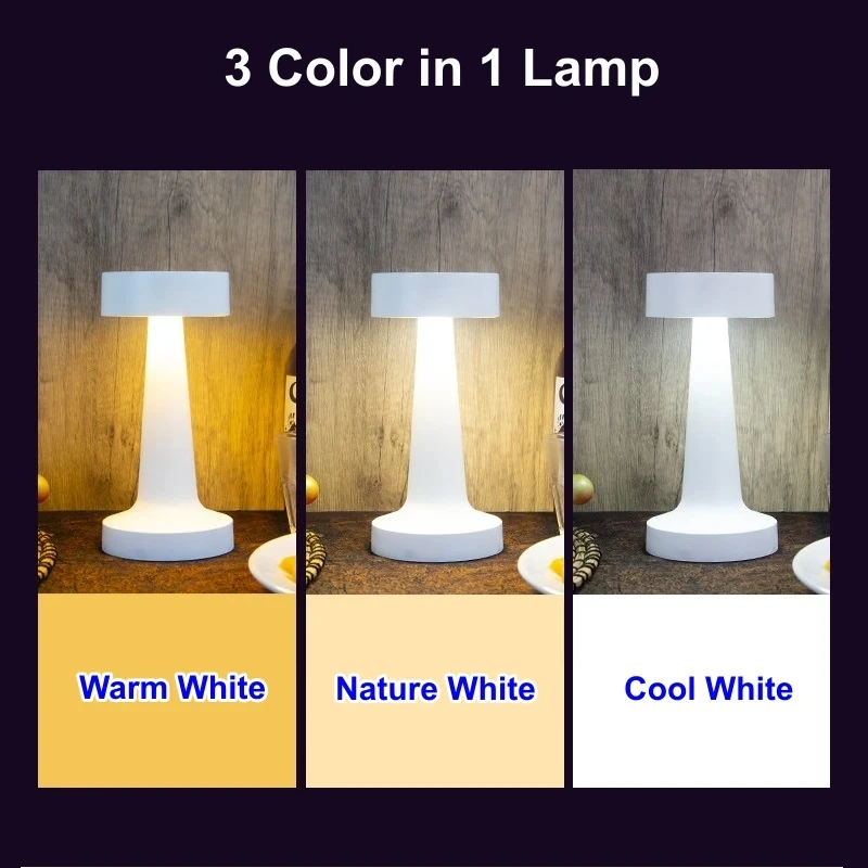 โคมไฟตั้งโต๊ะแบบสัมผัส ชาร์จผ่าน USB ไร้สาย ใช้ตกแต่งข้างเตียง โคมไฟ LED สำหรับร้านอาหาร คาเฟ่ บ้าน สร้างบรรยากาศ แสงกลางคืน