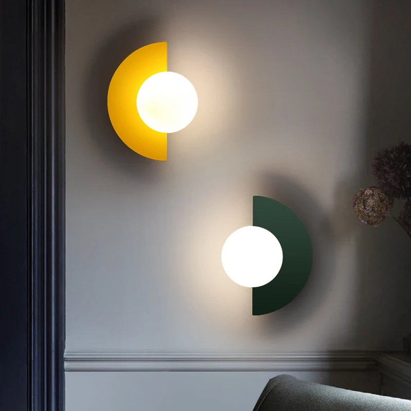 Đèn Tường Bắc Âu LED Phòng Ngủ Đầu Giường Đơn Giản Màu Thiết Kế Sáng Tạo Phòng Khách Lối Đi Hành Lang Học Chiếu Sáng Trong Nhà