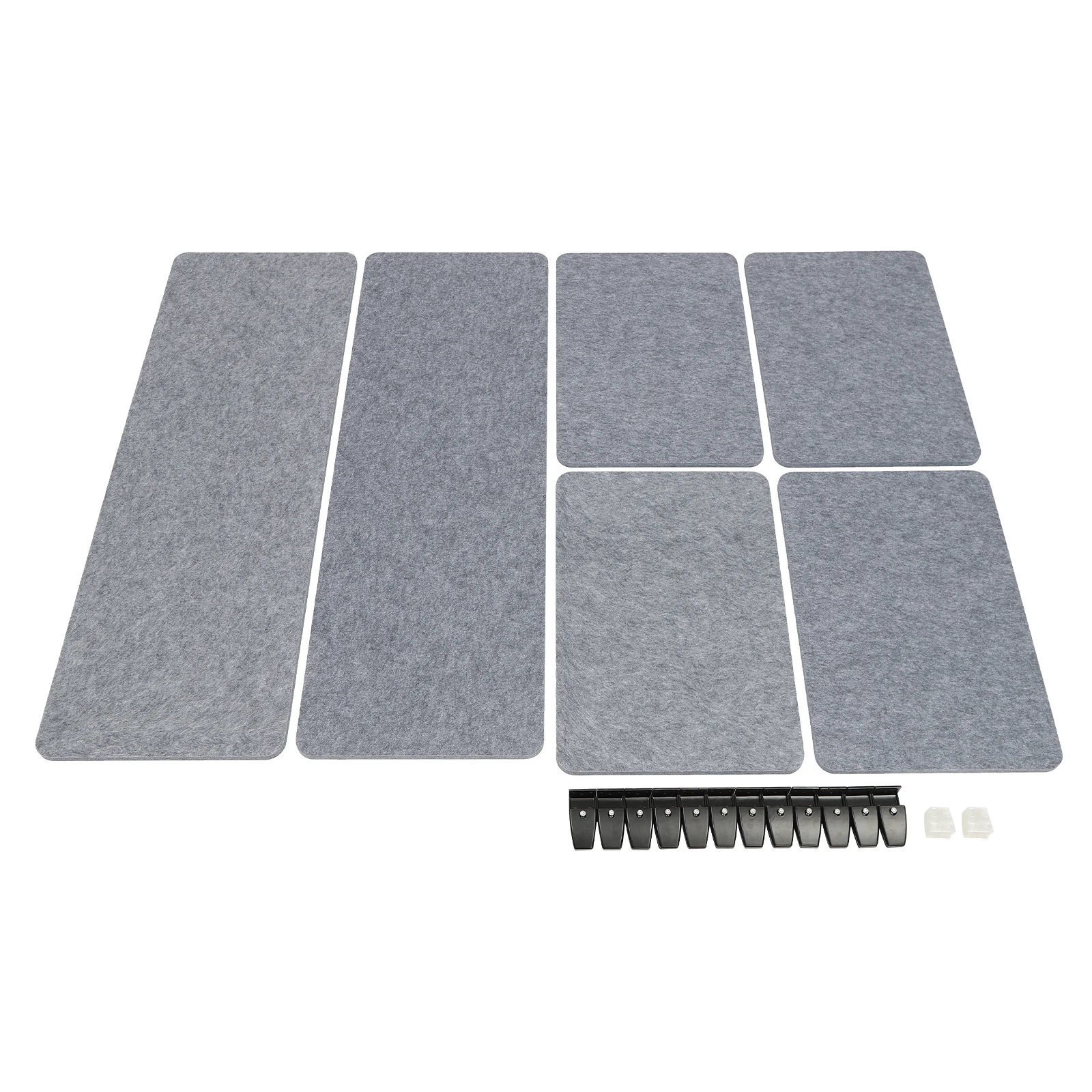 Stand Up Desk Acoustic Divider (Gray) | 47.25"x16" & 23.6"x16", Clamp-On, Polyester Fiber, Noise Reduction