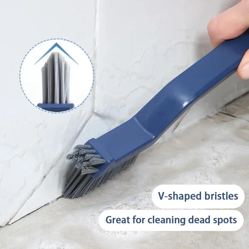 Escova de limpeza eficaz para cantos e lacunas - Escova multiuso 2 em 1 para limpeza de azulejos de banheiro e piso