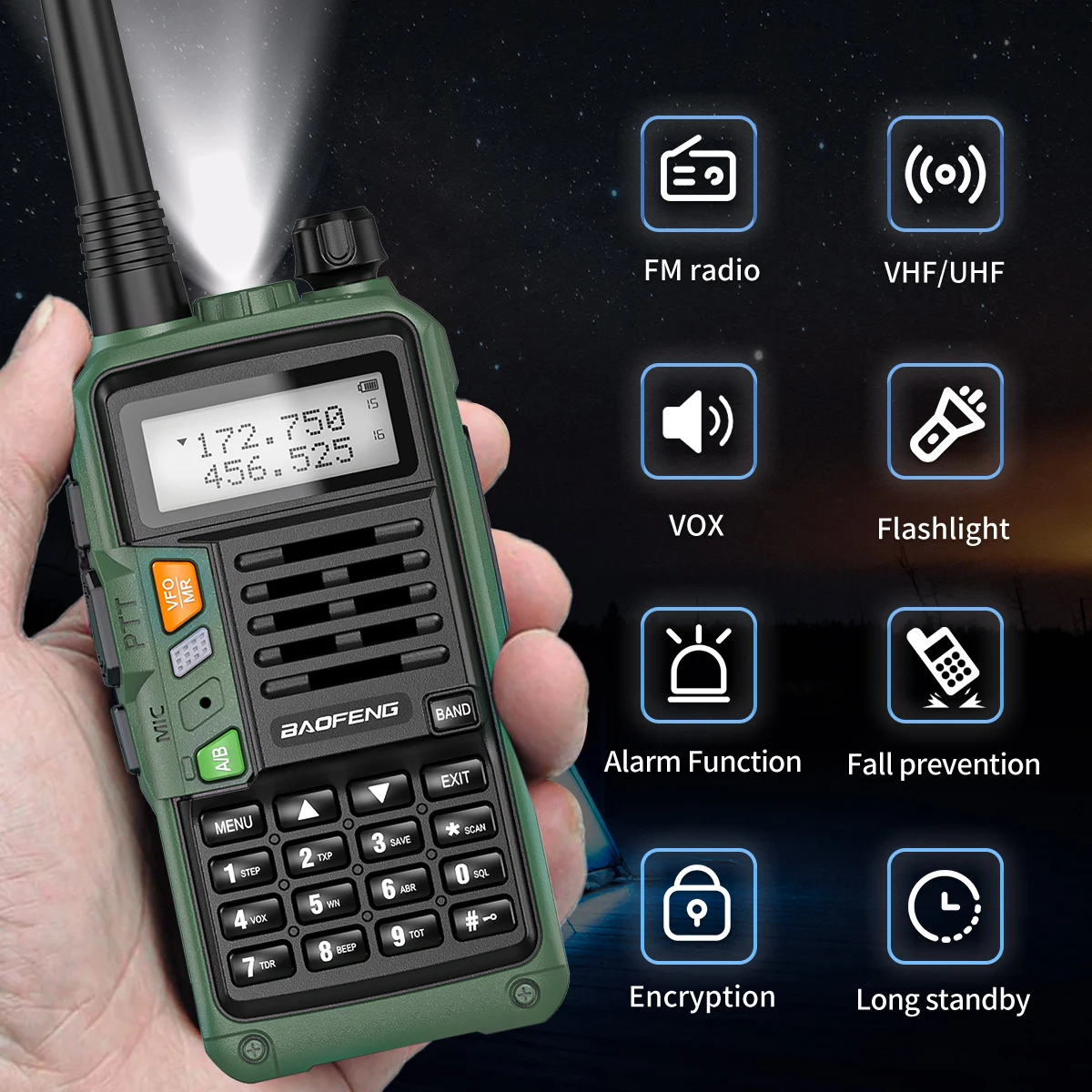 1/2PCS BaoFeng UV-S9 Plus Walkie Talkie USB Ladegerät VHF UHF Tragbare 10km Long Range UV-5R Verbesserte Version Zwei Weg Radio