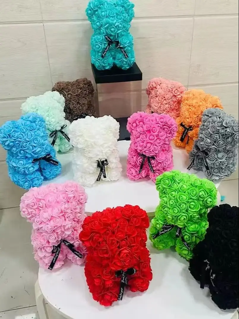 ตุ๊กตาหมี ของขวัญวันวาเลนไทน์ สร้างสรรค์ ของขวัญหมีกุหลาบ ดอกไม้ PE โรแมนติก โฟมหมี ของขวัญตกแต่งคริสต์มาส วันแม่