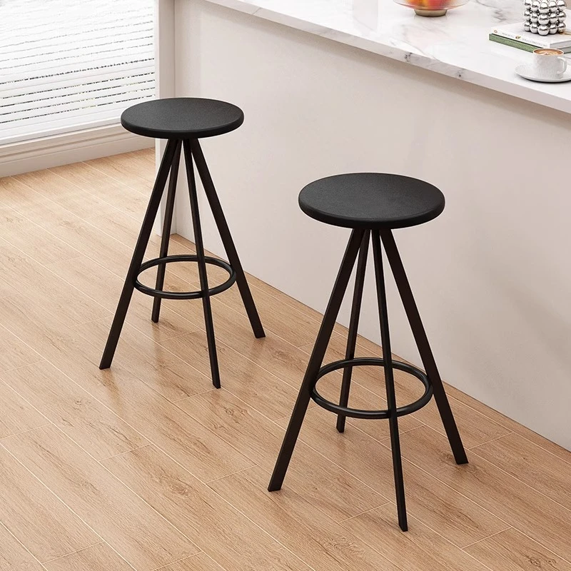 Nordic Modern Bar Stools with Round Seat  Luxury Counter Height Kitchen Island Stools for Home Bar & Restaurant Bar Furniture