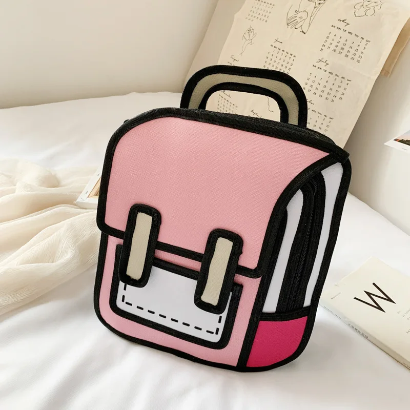 Two Dimensional 3d Multi-Functional Backpack Schoolbag Children 3-6 Grade Primary School Students
