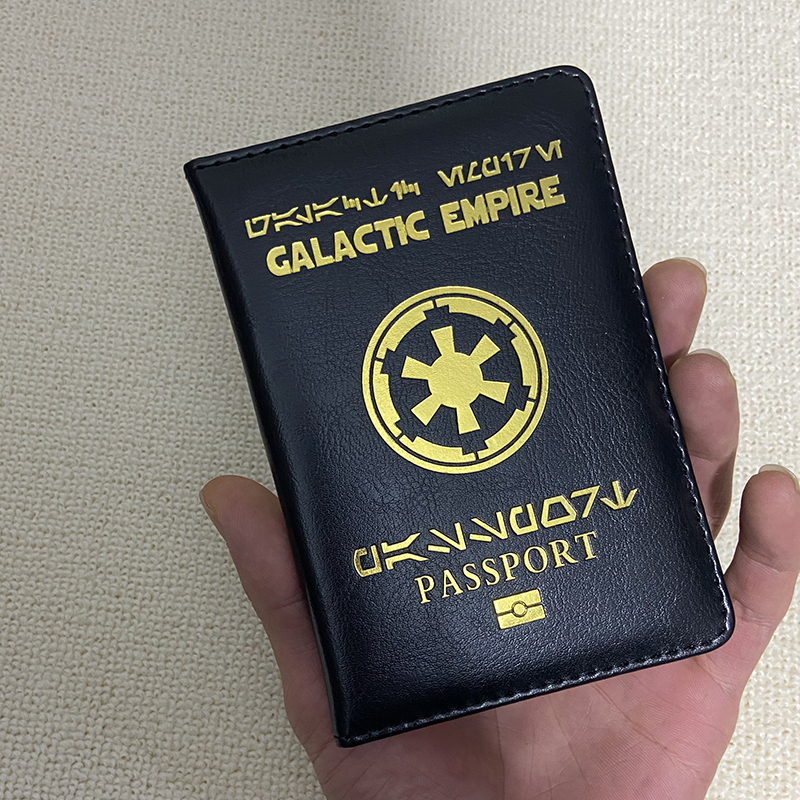 Новая обложка для паспорта с логотипом Galactic Empire, черные чехлы из искусственной кожи для паспортов, дорожный кошелек, органайзер для документов, держатель для паспорта