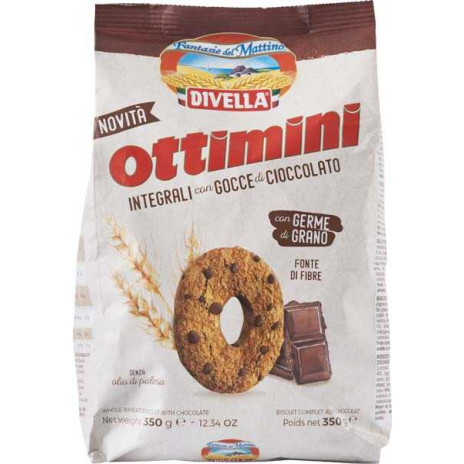 Ottimini Integrali Cioccolato 350g - Divella Cookies