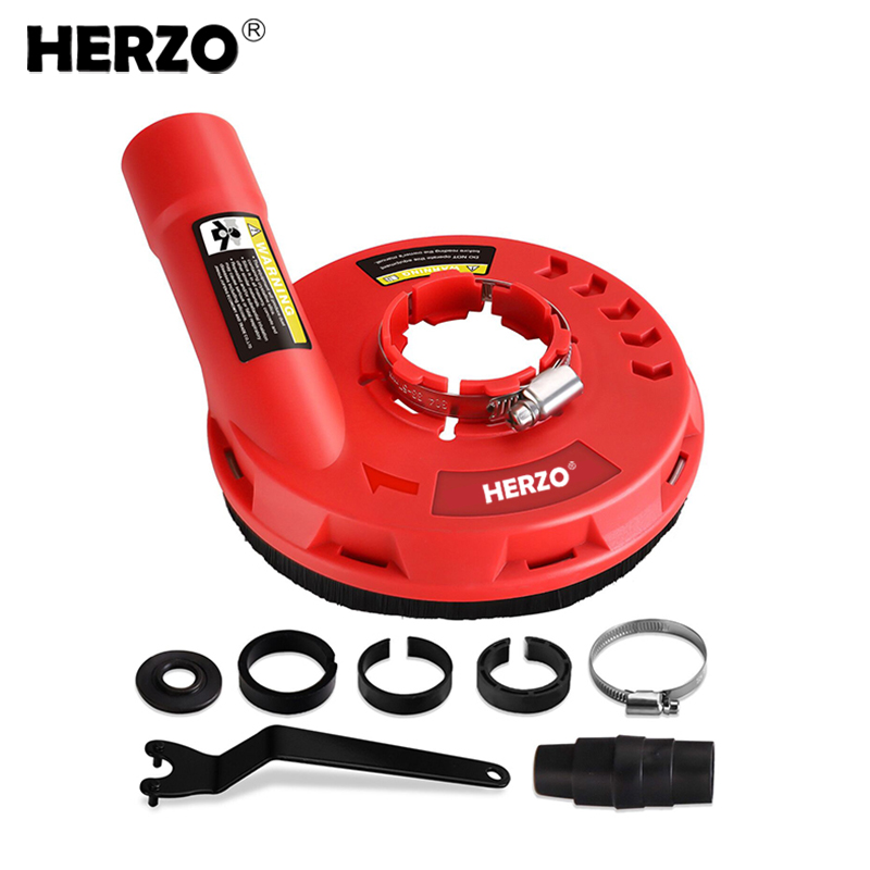 HERZO 125 ミリメートル 4/5 インチダストシュラウド研削カバーダストレスツールグラインダー用ブラシリング電動工具アタッチメント