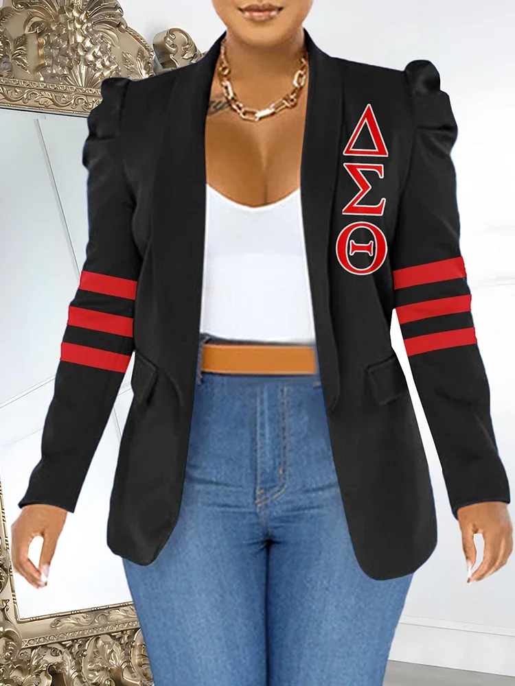 Blazer con mangas abullonadas y estampado Delta Sigma Theta Sorority