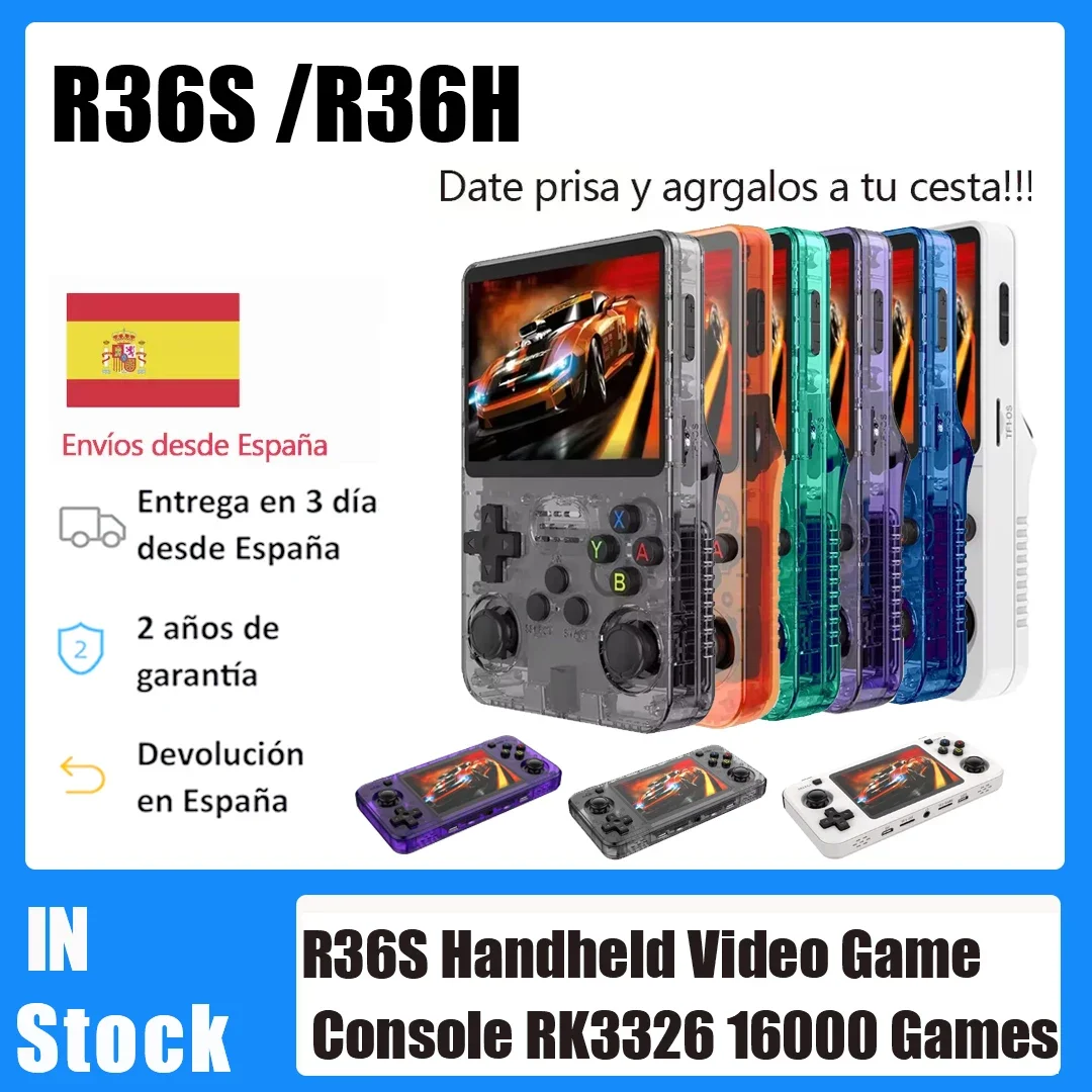 R36S /R36H Retro Handheld-Videospielkonsole Linux-System 3,5-Zoll-IPS-Bildschirm Tragbarer Taschenvideoplayer R35S 64 GB 15000 Spiele