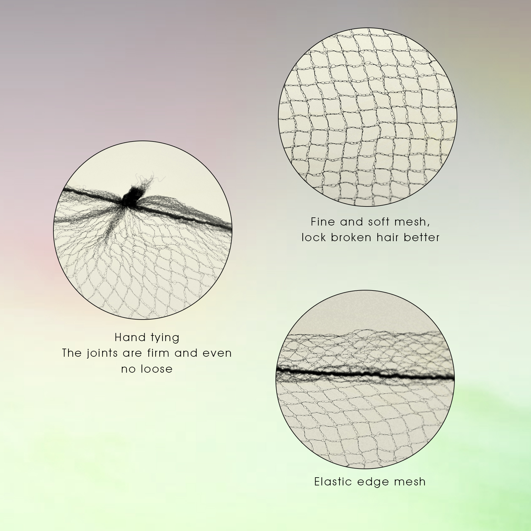 100 stks/partij 21 "Inch Comfortabel Onzichtbaar Duurzaam Elastisch Lichtgewicht Honingraat Nylon Haarnet voor Food Service, Ballet Broodje,