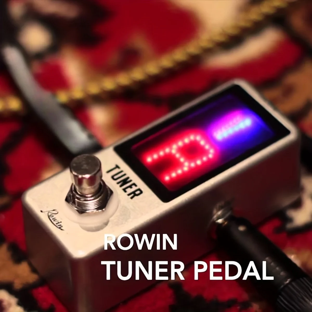 Rowin LT-910 Guitar Tuner Pedal | Ultra-Precise Strobe Mode, LED Display, True Bypass, Compact Metal Design for Guitar/Bass (9V)
