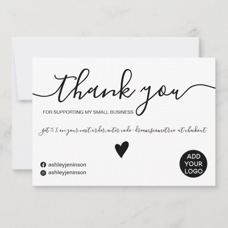 Tarjeta de visita personalizada con estilo, ideal para realizar el pedido, decoración con logotipo personalizado, invitación de boda