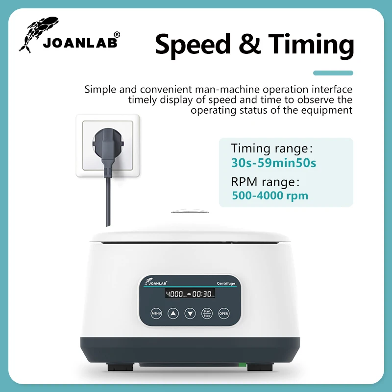 JOANLAB Plasma Centrifuge Laboratory Digital Prp Centrifuge Machine For 2/5/10ml Blood Tube And 15ml Centrifuge Tube 500-4000rpm
