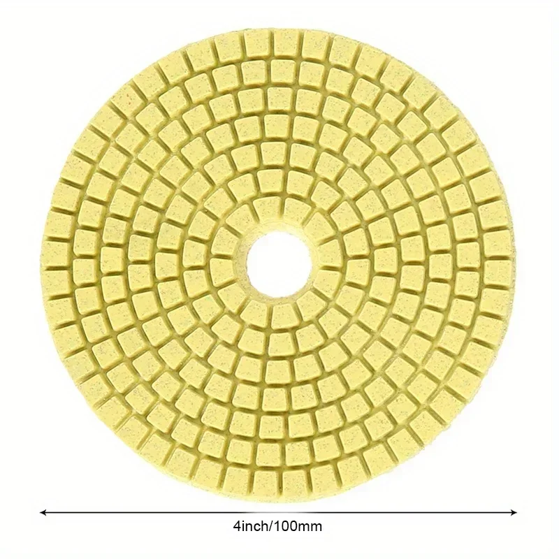 4" 100mm 8pcs Polishing Pad Set, Wet And Dry Use, For Granite, Concrete, Marble, Sanding Disc Set
