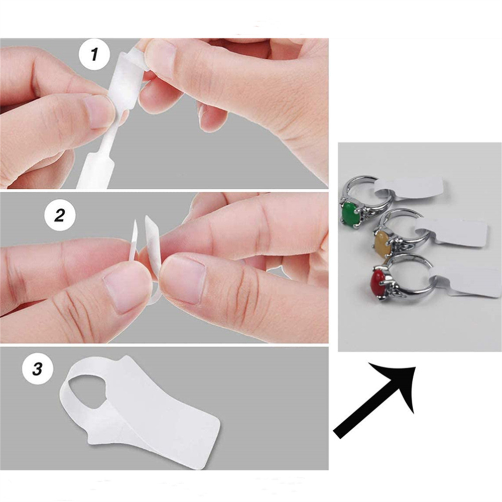 Etiqueta de precio de joyería en blanco rectangular, pegatina de barra autoadhesiva, tarjeta, collar, pendiente, exhibición, etiqueta de reparación, embalaje, 100/200 Uds.