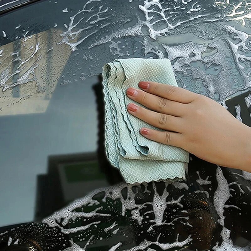 Reutilizável Fish Scale Cleaning Cloth, No Trace Rag, Lint-Free Microfiber Glass Rag, Windows Car Kitchen Mirror, Polimento, 5 Pcs, 10Pcs