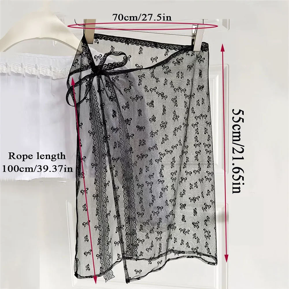 INS Blogger Kant Gelaagde Gaas Rok Y2k Streetwear Schort Wikkelrok Lace Up Bijpassende Broek Pittig Meisje Gestapeld Y2k Wikkelrok