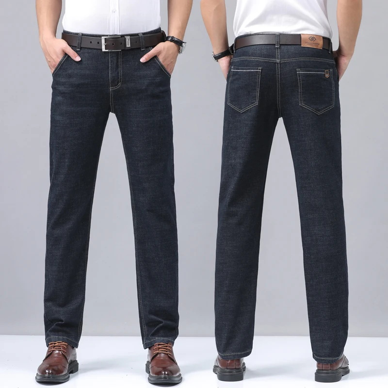 2024 denim jeans casual moda calças de negócios clássico recém chegados elástico regular ajuste calças retas