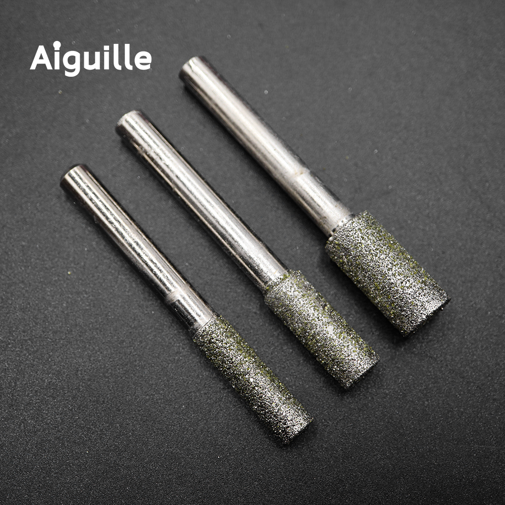 60 #   ダイヤモンド研削ポイントシャンク 6 ミリメートルシリンダーダイヤモンド研削バリ 6 ミリメートル 8 ミリメートル 10 ミリメートル石金属加工