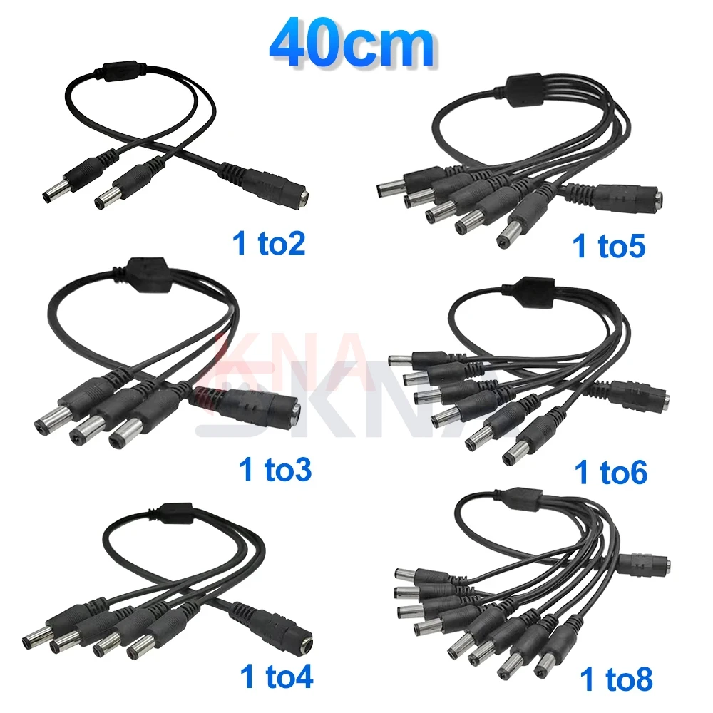 5.5*2,1mm 1 bis 2/3/4/5/Wege Gleichstrom-Splitter kabel 5V 12V Netzteil-Anschluss kabel für LED-Licht leisten CCTV-Kamera