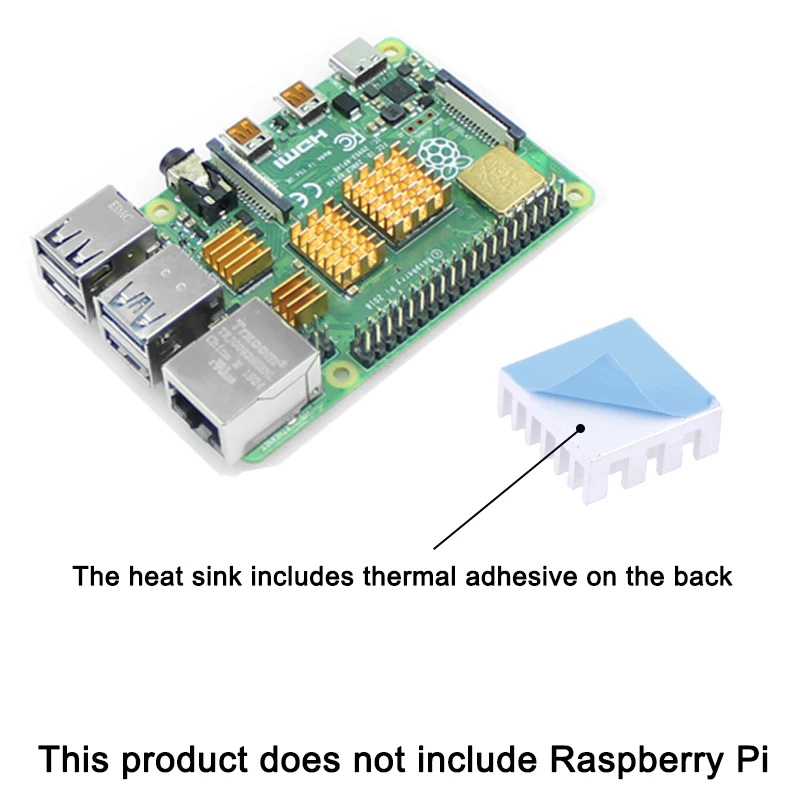GPUHOLD Chipset Cooler 4pcs/5pcs For Raspberry Pi 2/3/4 3B+4B Heat Sink Aluminum Heatsink Radiator Cooler Kit for Raspberry Pi