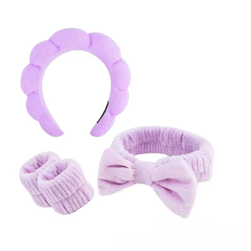4 Stück waschen Gesicht Stirnbänder für Frauen geschwollene Schwamm Haar bänder Manschette wasserdichte Bänder saugfähige Armbänder Frauen Haarschmuck Set