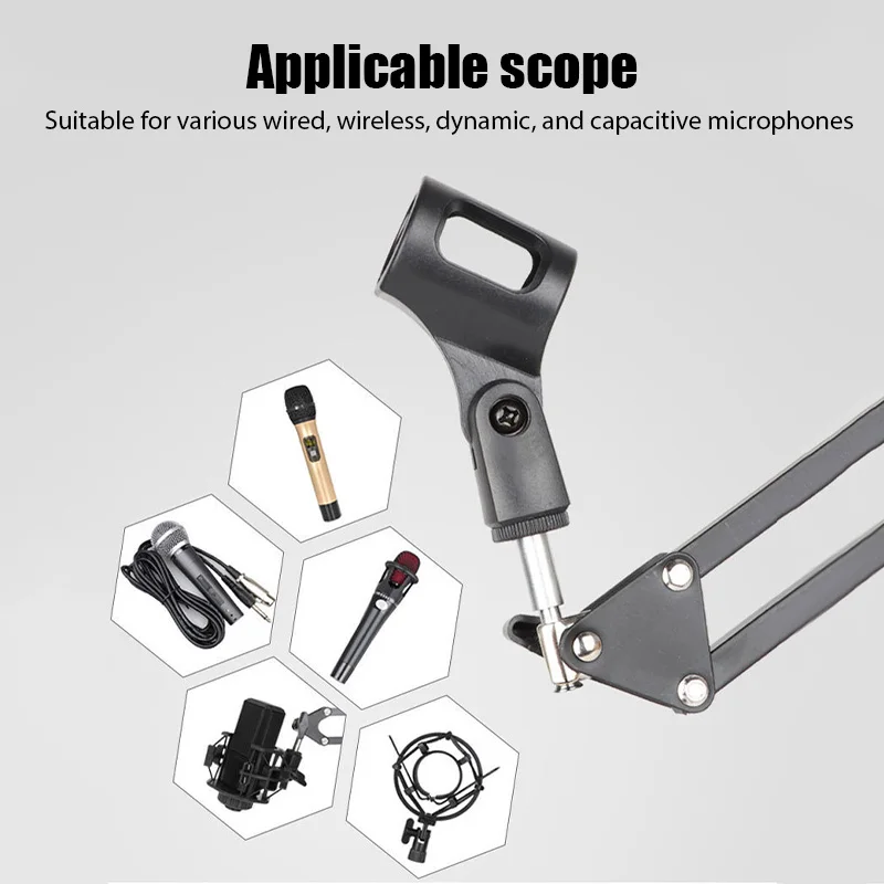 Professional Flexible Desktop Microphone Hanging Adjustable Boom Scissor Arm Stand for Podcast Streaming Youtube Mike Holder