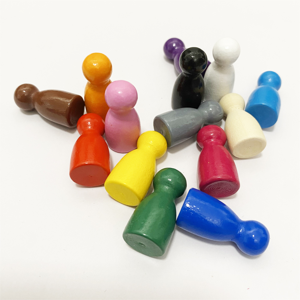 20Pcs/Set 14 colors Wooden Chess Pieces Board Game Accessories Wood Game Pawn/Chess Card Pieces For Board Games Accessories