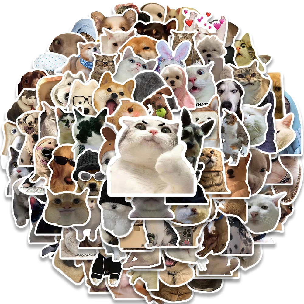 10/30/50/100PCS Carino Divertente Gatto Cane Meme Cartoon Adesivi Decalcomania Del Computer Portatile Del Telefono Bagagli Bici Moto Auto Graffiti adesivo giocattoli