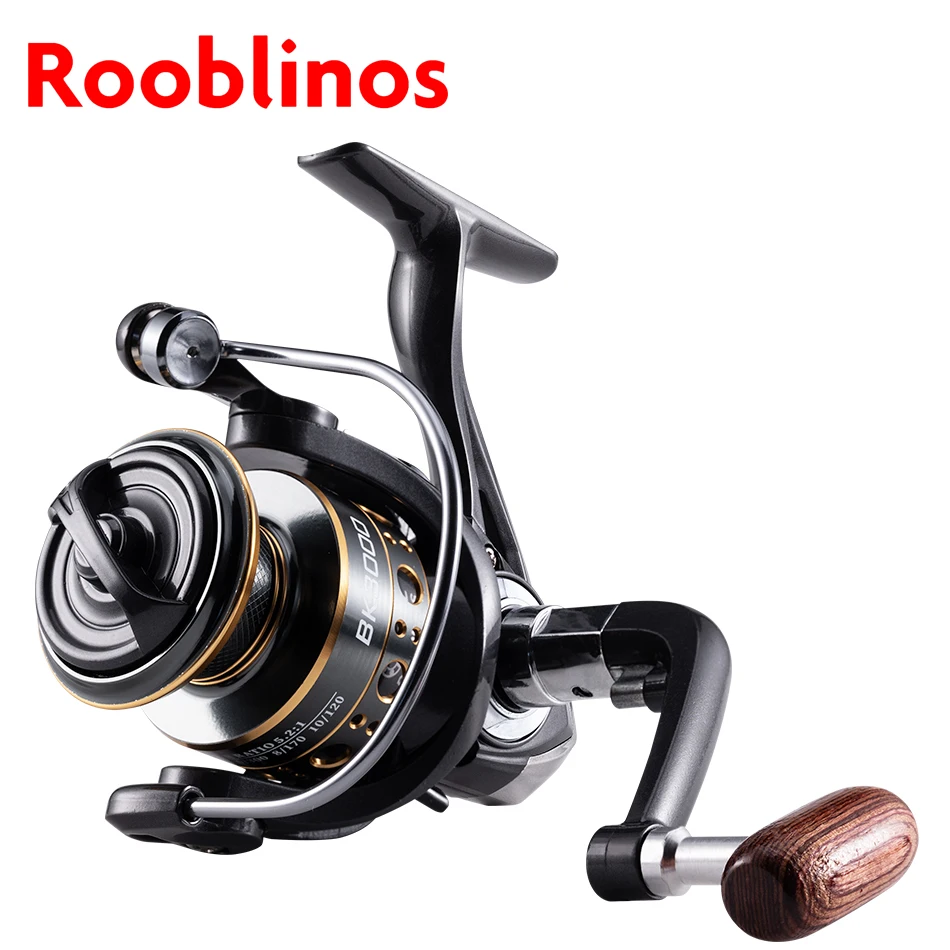 Roobbinos รอกม้วนตกปลาปั่นสำหรับตกปลาน้ำเค็มเนื้อโลหะน้ำจืดหมุนซ้าย/ขวาสลับกันได้