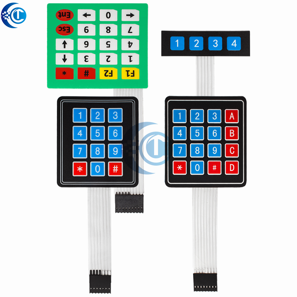1X4 3X4 4*4 Matrix Matrix Toetsenbord 4 12 16 20 Sleutel 1X4 3X4 4X4 4*5 Membraan Schakelaar Toetsenbord Voor Arduino Slimme Auto
