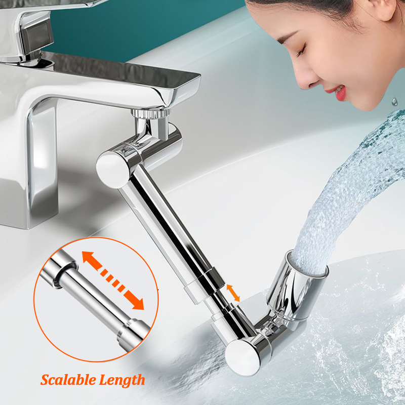 1440 ° Aireador de grifo de Metal escalable para cocina, grifo de baño a prueba de salpicaduras, boquilla de filtro, extensor de ahorro de agua