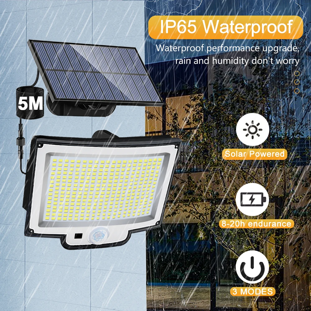 Neue 288/318/106LED Solar Licht Im Freien Super Helle Solar Powered Licht Motion Sensor Led Sicherheit Wand Licht wasserdichte Garage