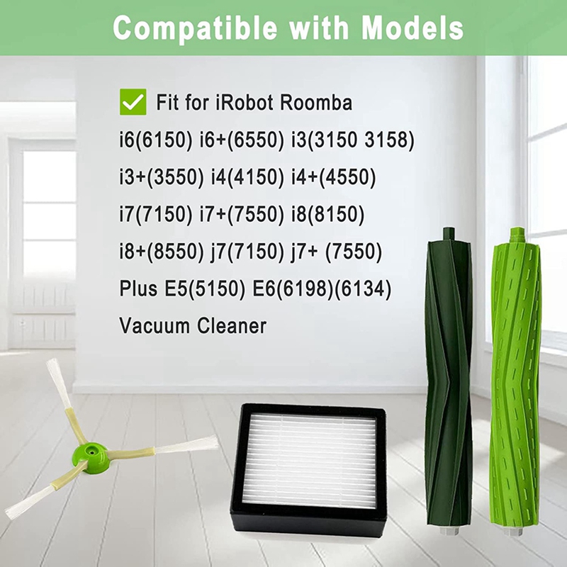 Cepillo Lateral de filtro Hepa para iRobot Roomba I7 I7 + I6 I8 I3 J7 Plus E5 E7 E & I Series aspiradoras bolsa de polvo piezas de repuesto