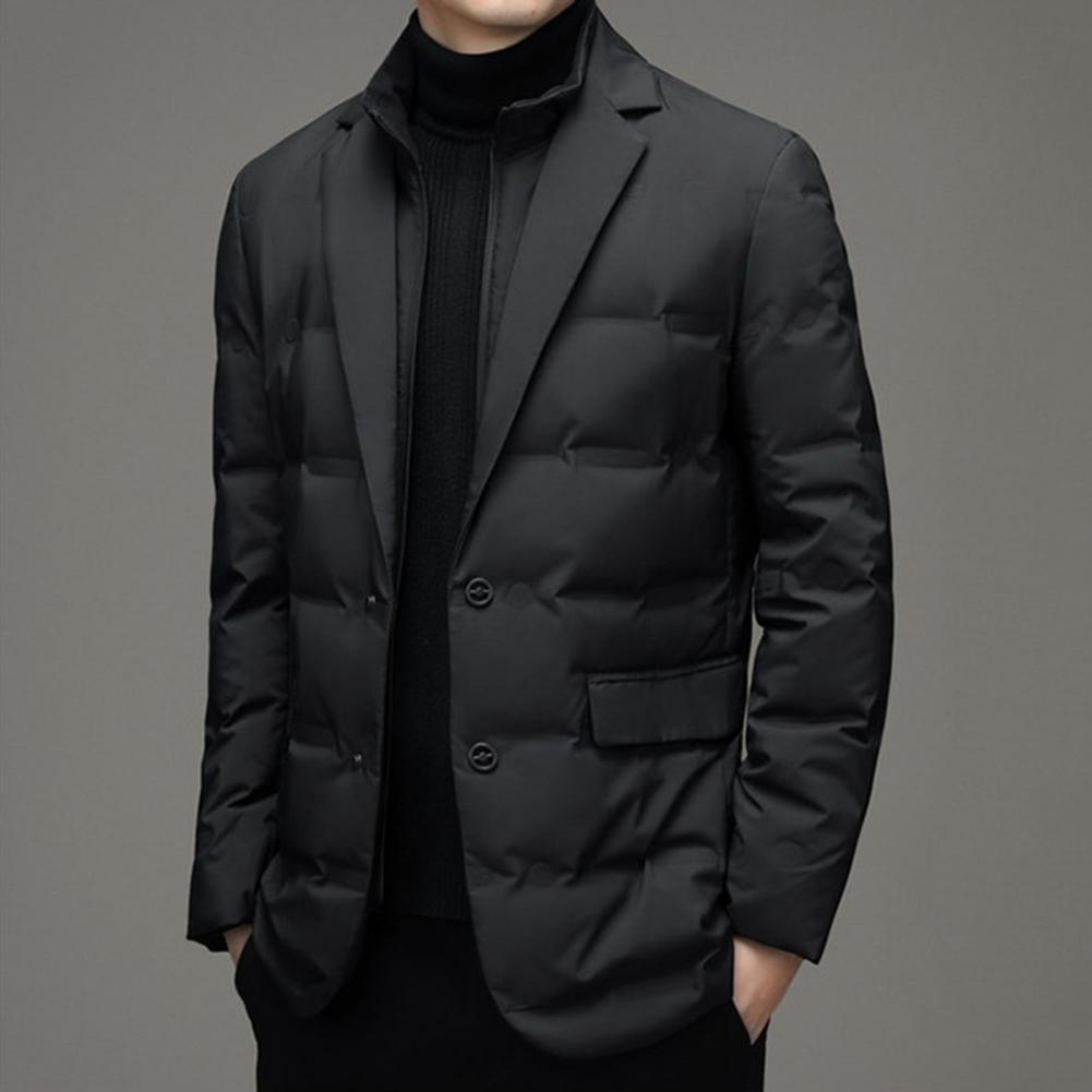 Inverno masculino à prova de frio à prova de vento jaqueta terno cachecol colarinho simples jaqueta roupas masculinas